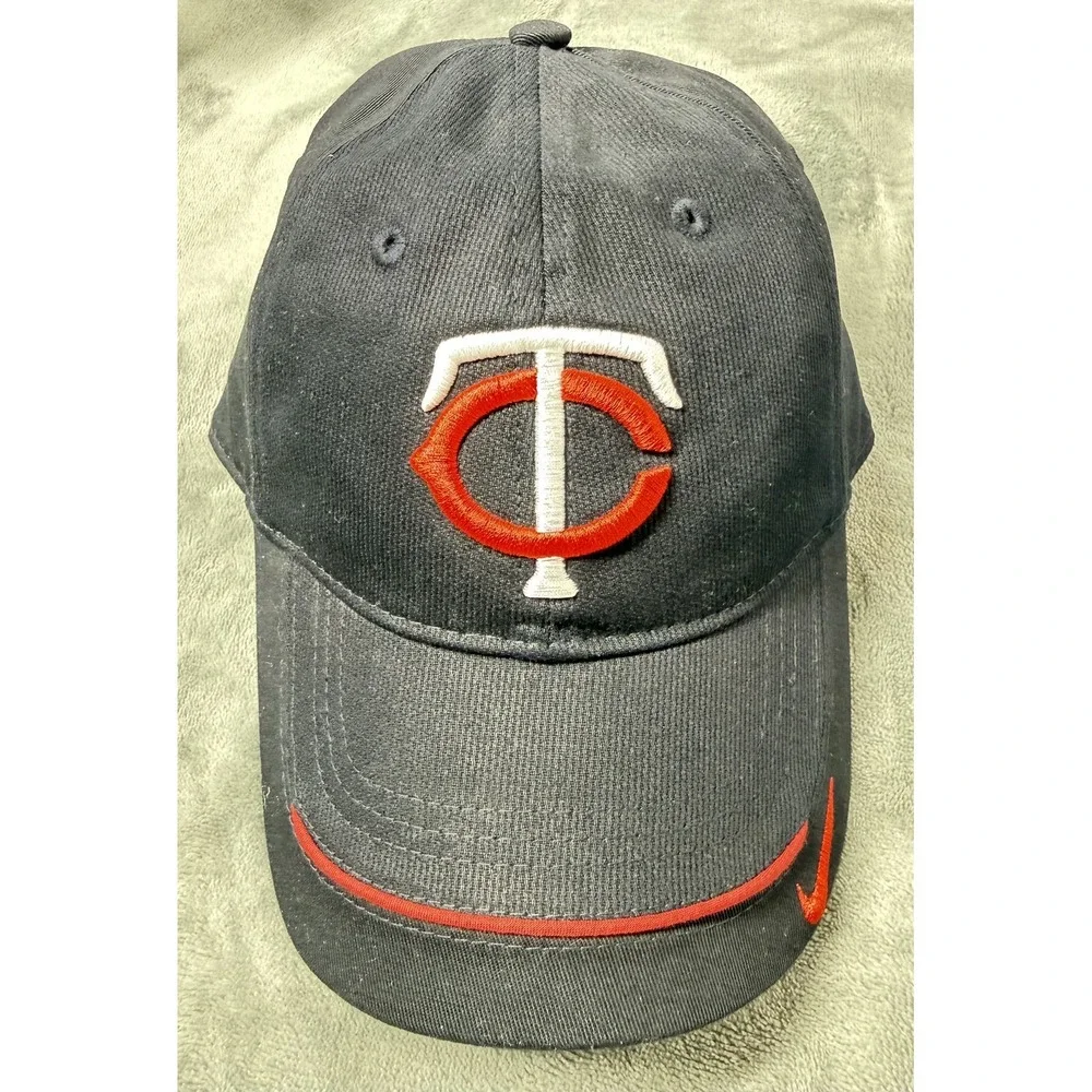 Minnesota Twins Hat Cap Strap Back Mens One Size Navy MLB Baseball‎ Nike TC Logo